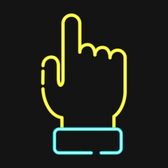 Obraz premium Icon index finger. Indonesian general election elements. Icons in neon style. Good for prints, posters, infographics, etc.