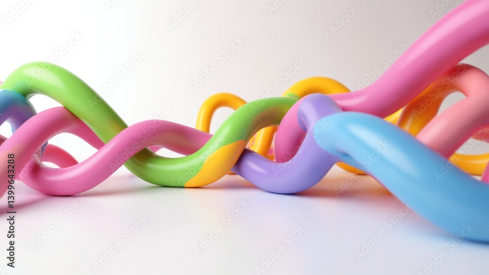Poster abstract 3d rendering, twisted shape, modern illustration, background design