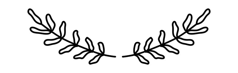 Decorative text dividers floral doodle. Wedding decorative element. Divider ornament, borders, lines. Hand drawn vector illustration isolated on white background