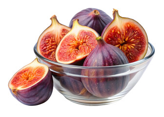 Figs in a bowl  isolated on white background