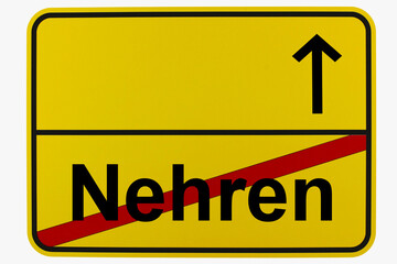 Illustration eines Ortsausgangsschildes von Nehren in Baden-Württemberg