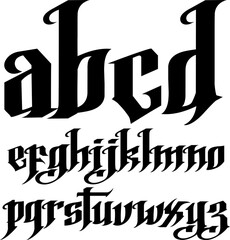 A to Z lowercase letters with sharp, edgy vector design. Perfect for modern branding, futuristic logos, posters, and digital art. Fully editable and scalable EPS file.