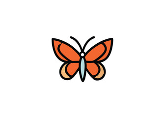 Black Butterfly Icon Vector Illustration Isolated On White Background