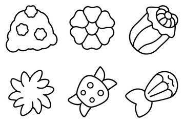 flower icons set