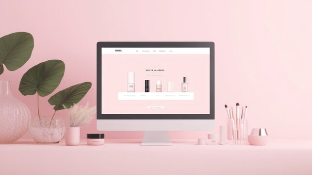 Online cosmetics store displayed on a computer