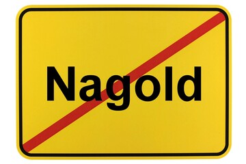 Illustration eines Ortsschildes der Stadt Nagold in Baden-Württemberg