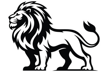 A black and white drawing of a lion with a lion on it