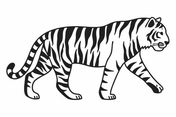 tiger line art  silhouette