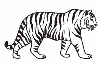 tiger line art  silhouette