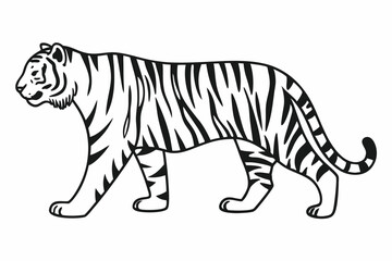 tiger line art  silhouette