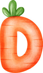Cute Letter D – Carrot Alphabet Style