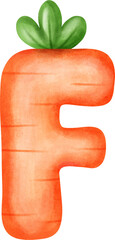 Cute Letter F – Carrot Alphabet Style