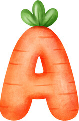 Cute Letter A – Carrot Alphabet Style