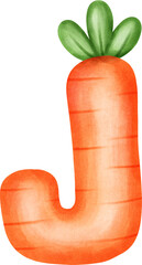 Cute Letter J – Carrot Alphabet Style