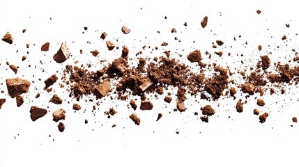 Falling Soil Dirt, Isolated on White or Transparent Background