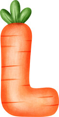 Cute Letter L – Carrot Alphabet Style