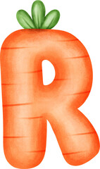 Cute Letter R – Carrot Alphabet Style