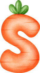 Cute Letter S – Carrot Alphabet Style