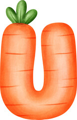 Cute Letter U – Carrot Alphabet Style