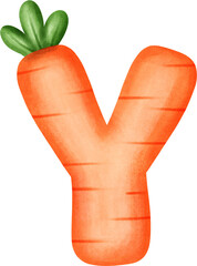 Cute Letter Y – Carrot Alphabet Style