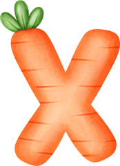 Cute Letter X – Carrot Alphabet Style