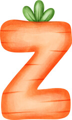 Cute Letter Z – Carrot Alphabet Style