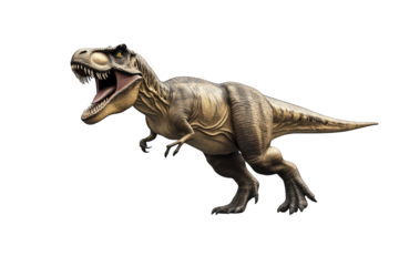 tyrannosaurus rex in a dynamic pose showcasing its powerful build and fierce expression. dinosaur's features and creates an engaging visual impact
