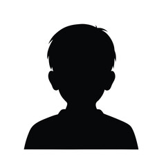 Child Head Silhouette Vector Illustration.