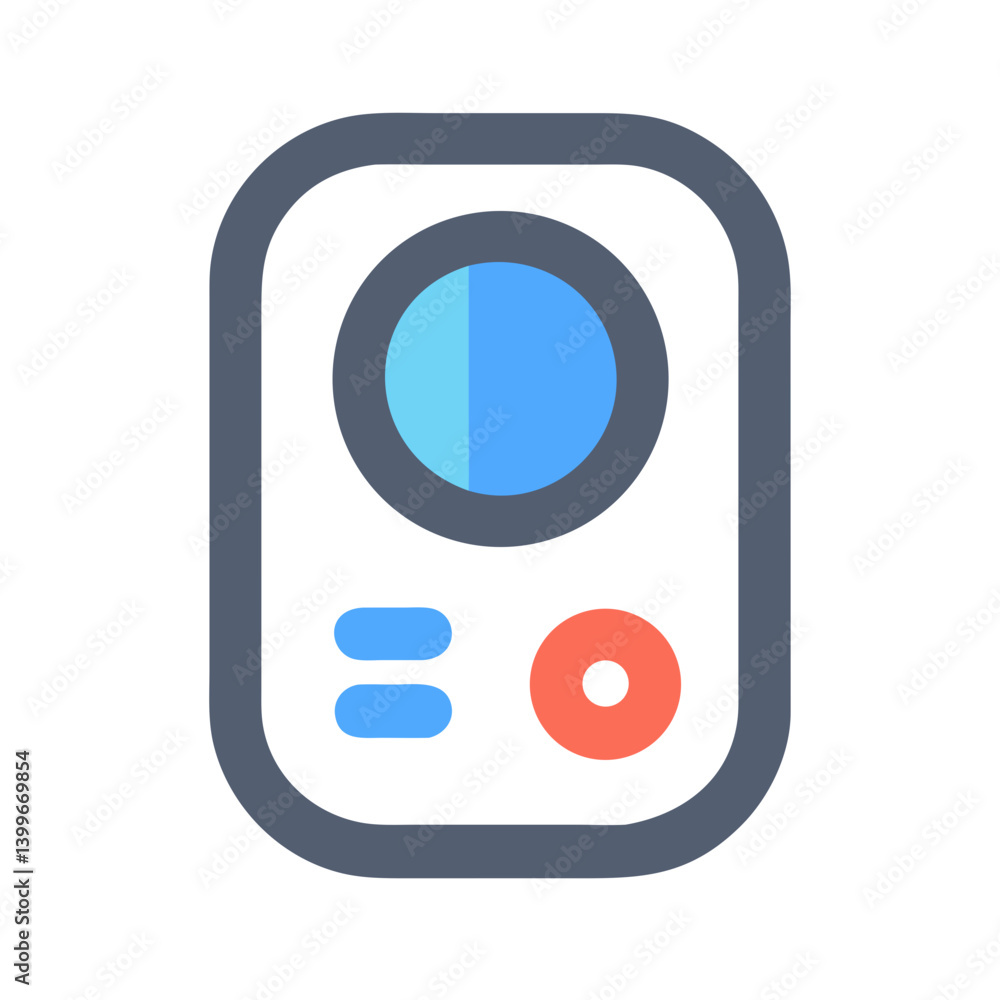 Poster audio recorder icon representing sound recording, media, and digital audio