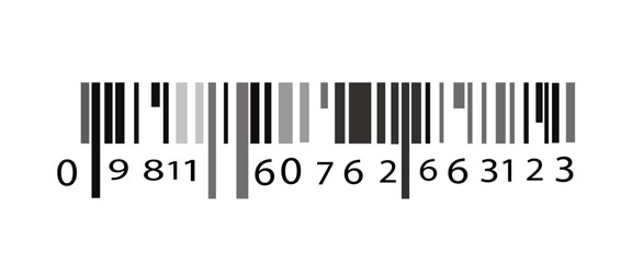 Black barcode, tag for products, bar code icon isolated on white background,