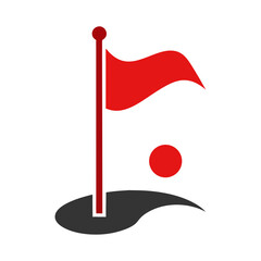 Flag, Golf, and Pin Logo Representing Golf Sports, Tournaments, and Athletic Excellence