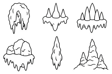 Cave formation sta stunning cave design line art