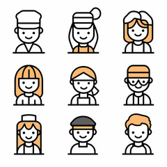 Fototapeta premium Diverse Professions: Cute Cartoon Characters