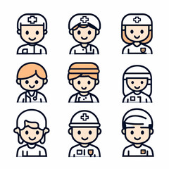 Obraz premium Professions Icon Set