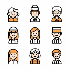 Fototapeta premium Set of Avatar Professions Icons