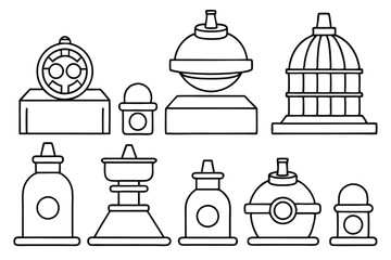 centrifuge line art diagram of laboratory technology machinery