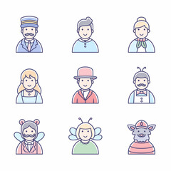 Costume Avatar Icons Set