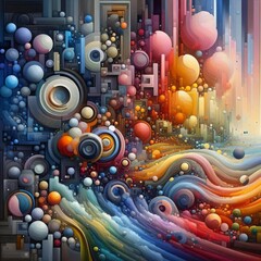 Obraz premium The Exploration of the Relationship between Form and Color Inves