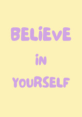 Motivation wall art, cartoon quote poster, greeting card, cute cover, pop art colors