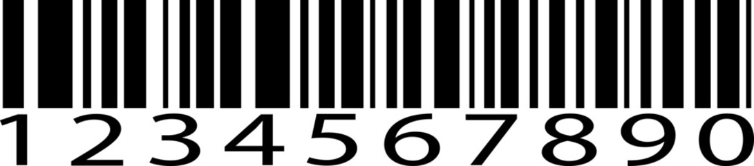 Barcode product distribution icon . Vector  isolated on transparent background. Business concept barcode pictogram. Bar code scan label for product price tag. Easily editable stroke.
