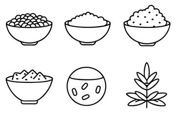 cereal line art representing morning meal essentials