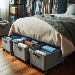 Under bed rolling storage bins &ndash; Low profile containers for se