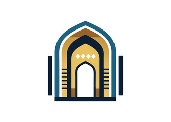 mihrab niche arch door minimalist logo, Icon, element vector illustration