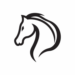 Elegant black and white horse head illustration a powerful symbol of grace freedom and strength perfect for equestrian brands logos and