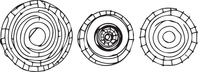 Set of round doodle hand drawn patterns and textures. Abstract organic shapes, different textured circles. Hand drawn vector illustration