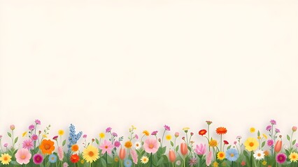 Wildflowers and Plants on a Light Background Capturing Nature's Vibrance