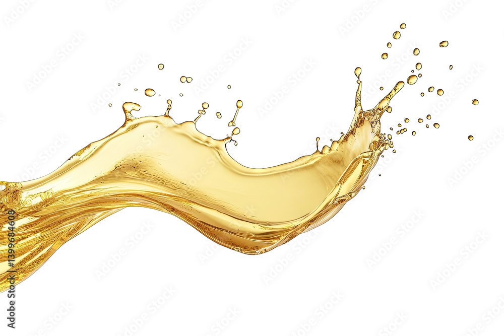 Poster a dynamic splash of golden liquid capturing the fluid motion and texture emphasizing the beauty of l