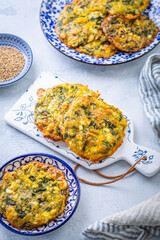 Mediterranean Spinach and Feta Crisps, gluten free alternative to savory pancake