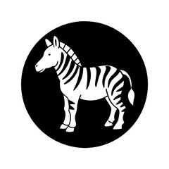 zebra icon, zebra silhouette vector illustration-simple silhouette illustration of zebra, perfect for zebra logos and icons