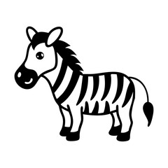 zebra icon, zebra silhouette vector illustration-simple silhouette illustration of zebra, perfect for zebra logos and icons